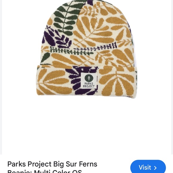 Accessories - Park Project Big Sur Ferns Beanie Fall Winter hat